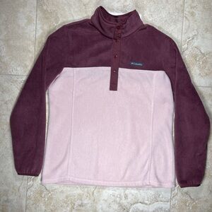 Columbia Burgundy and Pink Fleece Top